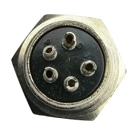 Universal Pro Trucker 5-Pin CB Radio Microphone Panel Jack w/ Back-Up Nut, Durable Build