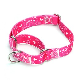 Pimaodog Heavy Duty Nylon Dog Collar, Adjustable Martingale Dog Collar for Walking Training Boy and Girl Dogs Medium Large Dogs (NO2, L:45-53CM)