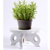 VZODESR White Wooden Plant Stands Indoor Riser Round Display Stands