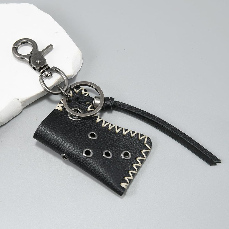 Rockyu Keychain, Men's, Genuine Leather, Stylish, For Outdoors, Convenient, With