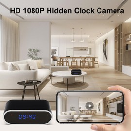 Clock Camera,1080P Mini Portable Cameras Nanny Can Video Recorder with Motion Detection Security Cameras for Home, Office
