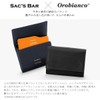 Orobianco Men's Business Card Holder, Cowhide Leather, Genuine Leather, Black