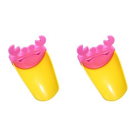 Bcurb Kid Faucet Extender Accessory Helps Children Toddler Kids Babies Hand Wash in Bathroom Sink Tap Extension (Yellow/Pink - 2 Set (Crab Design))