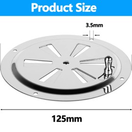 Csirnto Ventilation Rosette 2 Pieces Ventilation Grille Stainless Steel Ventilation Grille Lockable Round Fan Ventilation Grille Ventilation Plate Ventilation Slider for Boat Camper House Yacht