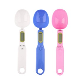 Meichoon Food Scale Spoon, Portable Kitchen Scale High Precision Steelyard for Home 1.1lb/500g(0.1g) Accurate Electronic LCD Digital Measuring Weighing Tools Kitchen Accessories C52 Blue