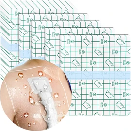 50 Pcs Waterproof Shower Protector Bandage 4x4 inch for Chest Chemo Dialysis Catheter Shower Cover Hemodialysis Port Surgery Incisions Bath Guard Patch Transparent Film Clear Adhesive Wounds Dressing