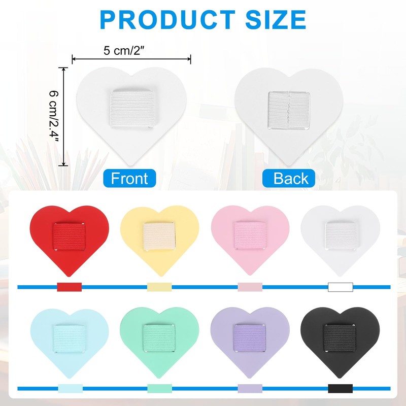 uxcell 4 Pcs Heart Pen Loop Holder for Notebook, Self