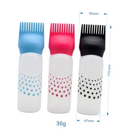 Baluue Hair Dye Shampoo Bottles Kit 3pcs Refillable Containers Comb for Salon Use