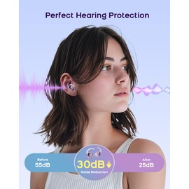 Ear Plugs for Sleeping, Soft Reusable Noise Cancelling EarPlugs for Sleep, Focus, Travel, Concerts & Study, 30dB Hearing Protection Comfortable Earplugs with Storage Case, 2 Pair(Purple)