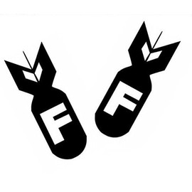 F Bomb Sticker 2 Pieces Die Cut