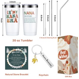 Fufandi Nana Gifts, Best Nana Ever - Mothers Day Gift for Nanas, World's Best Nanas - Christmas Birthday Gifts for New Nanaes, Grandma to be - Tumbler Cup