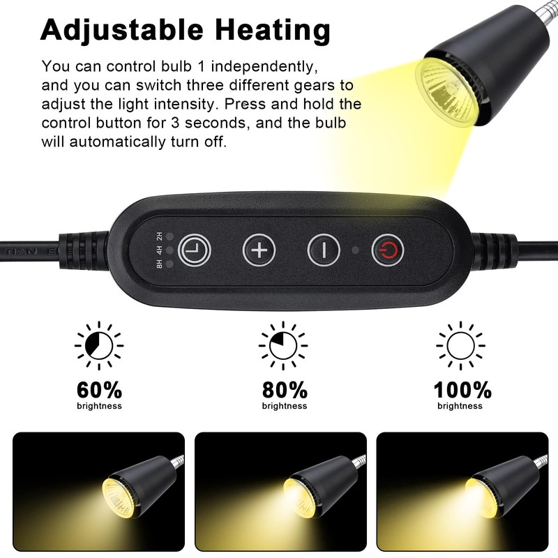 Reptile Heat Lamps, UVA/UVB Turtle Heat Lamp,Turtle Aquarium Light Bulbs,