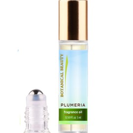 Botanical Beauty PLUMERIA FRAGRANCE OIL ROLL-ON 0.169 FL OZ (5 ML) Rollerball Perfume, Alcohol-Free, Long Lasting