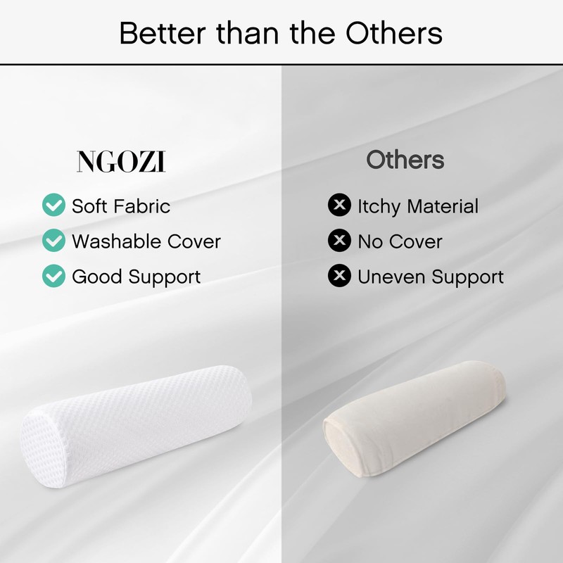 NGOZI Bedding Pillow Roll, Cylinder Bolster Pillow, Neck Roll with