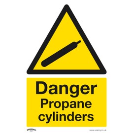 Sealey Danger Propane Cylinders - Warning Safety Sign - Rigid Plastic - SS62P1