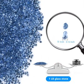 KISEER Clear Aquarium Glass Stone Bulk 1 LB Sea Glass Beads Gems Marbles Pebbles Gravel Rock for Aquarium, Fish Tank, Garden, Vase Fillers, Succulent Plants Decor (Sea Blue)