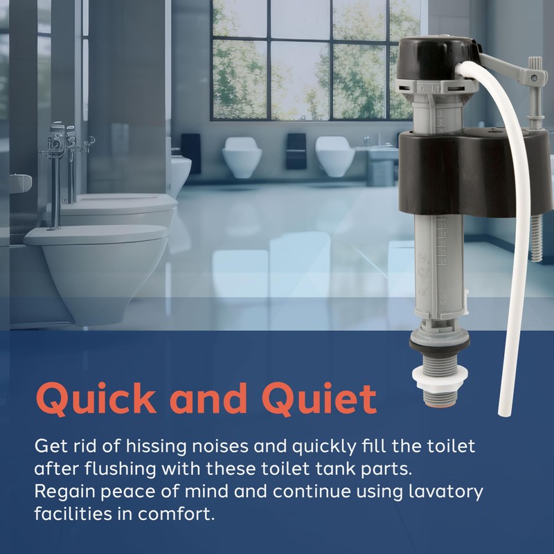 PlumbCraft Echo-friendly Adjustable Flush Toilet Fill Valve Assembly 7030711, Toilet