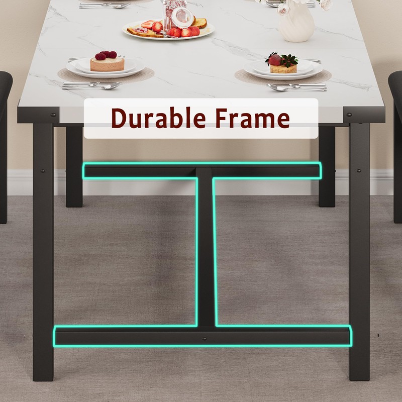 GarveeHome Extendable Dining Table Set for 4-6, Rectangle Large Extendable