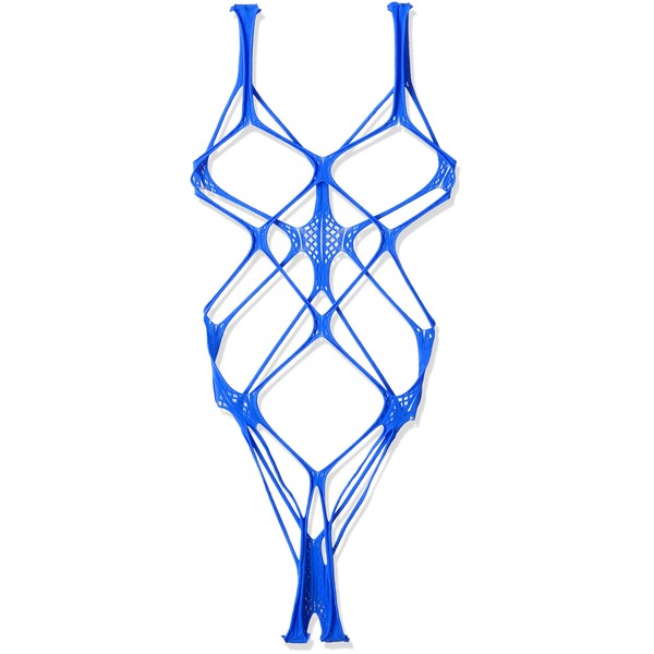 R - Dream Fishnet Stockings Bodysuit Lingerie With Open Crotch - bule