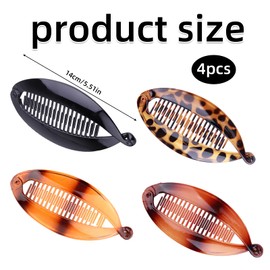 4 pcs banana clip, Non-Slip Banana Hair Clips for Fine Hair, Banana Clip Set, Thick Hair Friendly Accessories with Strong Grip for Women Girls Daily Hair Styles