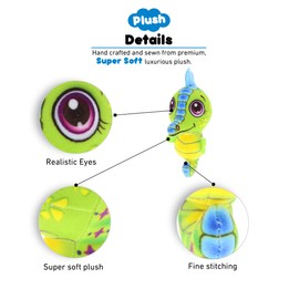 DolliBu Seahorse Stuffed Animal Plush Toy, Kids & Adults Huggable Sea Horse Cuddle Gifts, Cute Stuffed Animals for Toddler & Baby First Sea Creature Plush 5.5 Inch