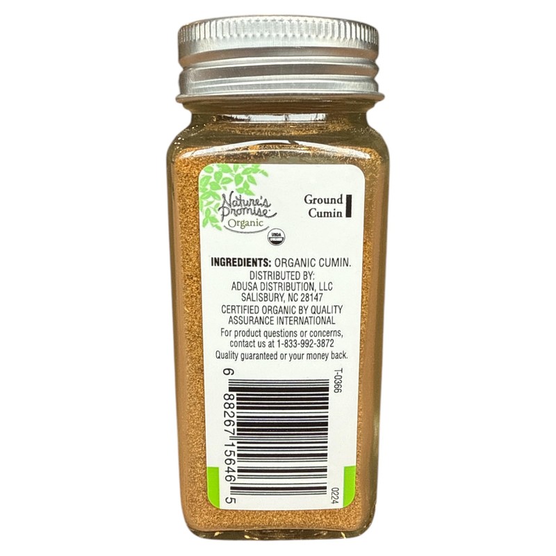 Nature’s Promise USDA Organic Ground Cumin Seasoning, 1.8 oz (Glass