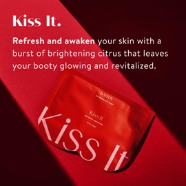 BAWDY Kiss It - Citrus Beauty Butt Mask - Illuminating + Rejuvenating - 2 Sheets, One for Each Cheek - Clean Beauty Mask for Your Butt (2 Sheets - Single Use)