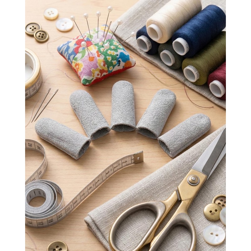 10 Pack Leather Finger Cots, Soft Suede Non-Slip Finger Protectors