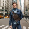 SUIKIHUM Vintage PU Leather Sling Backpack for Men, Crossbody Bag,