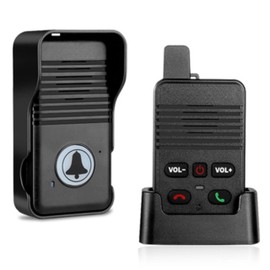 Wireless Doorbell, Full Duplex Wireless Intercom Doorbell, Rechargeable Two-way Communication Doorbell with 4 Chimes 5 Volume Levels for Home Classroom, Waterproof Long Range