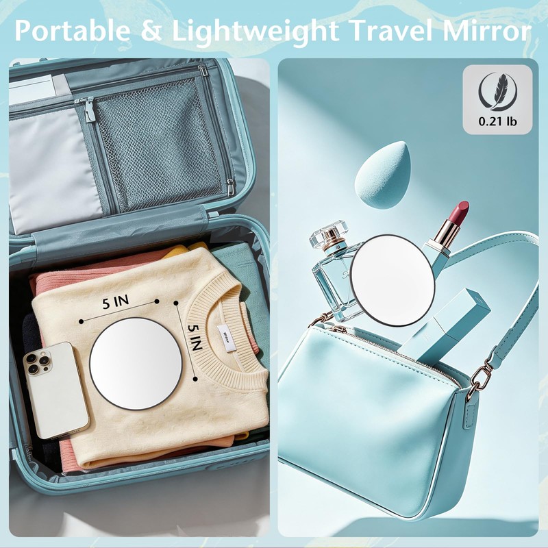 20X Handheld Magnifying Mirror丨5inch Makeup Magnified Mirror & Tweezers Set