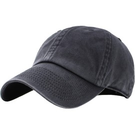KBE-PG-Classic BLK Classic Cotton Dad Hat Adjustable Unconstructed Plain Cap (One Size, 01. Black Heavy Wash)