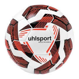 uhlsport Soccer Pro Addglue Fußball Spielball Trainingsball in den Größen 3,4 und 5 - Fußball für Kinder, Jugend und Erwachsene, weiß/schwarz/Fluo rot