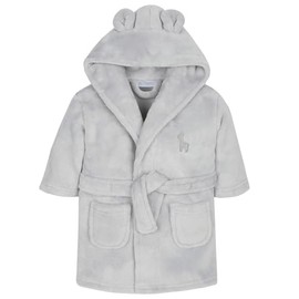 Baby Boy Girl Babies Dressing Gown Robe Plush Fleece Velvet Soft Cosy Warm Gift (Grey, 3-4 Years)