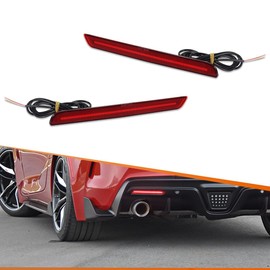 ADIIL 2PCS Red Lens Red LED Rear Fog Light Bumper Reflectors Brake Tail Lamps For 2020 2021 2022 Toyota GR Supra