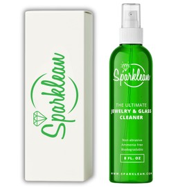 SPARKLEAN JEWELRY CLEANER SOLUTION | PREMIUM JEWELRY CLEANER FOR ALL JEWELRY | Spray Natural Free of Toxins and Ammonia|Silver, Gold and Diamond Cleaner (8 0z)