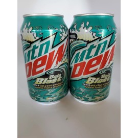 Mountain Dew (2) NEW 2021 Mountain Dew BAJA BLAST Taco Bell Full Unopened 12oz Cans Mtn Dew