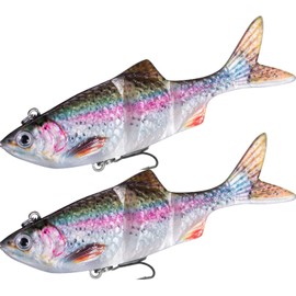 ASYHV Three-piece Biomimetic Fish Bait, Full Water Series, BKK Triple Hook and Sinking Design Suitable for Bass, Trout, Freshwater and Saltwater Lures (Grass Green)