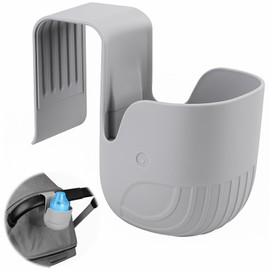 Children's Car Seat Drink Holder, Universal Cup Holder for Car Seats, Non-Slip ABS Cup Holder, Suitable for Pushchairs, Wheelchairs and Cars, Grey