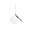MZSUS Glass Spherical Pendant Light,Black Iron & White Glass Hanging