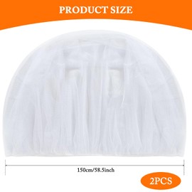 Pack of 2 Pushchair Mosquito Net, Universal Elastic Mosquito Net, Baby Mosquito Net for Prams, Portable, Mosquito Net with Elastic Band, Suitable for Prams, Cribs and Cradles (White)