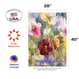 Toland Home Garden Pansies Posing 28 x 40 Pulgadas Decorativo Colorido Primavera Pansy Flor casa Bandera