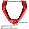 QTECLOR 21‘’Women Long Gloves Stretchy Elbow Red Leather Glove for