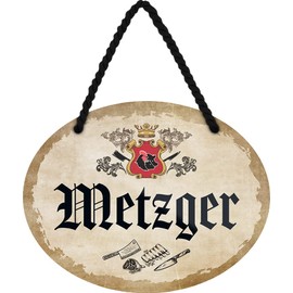 schilderkreis24 Metal Sign "Butcher" Profession Decorative Gift Idea Man Woman 18 x 14 cm