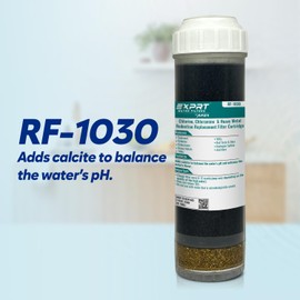 EXPRT RF-1030 2.5” × 10” Universal Filter Cartridge – KDF-55, Activated Carbon & Calcite Media – Reduces Chlorine, Chemicals, Heavy Metals, Bad Taste & Odor and Improves Taste
