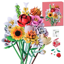 Flower Bouquet Advent Calendar 2026, DIY Christmas Countdown, 24 Days Flower Bouquet Christmas Countdown Advent Calendar Colorful Roses Bouquet Building Set, Handmade Holiday Decor