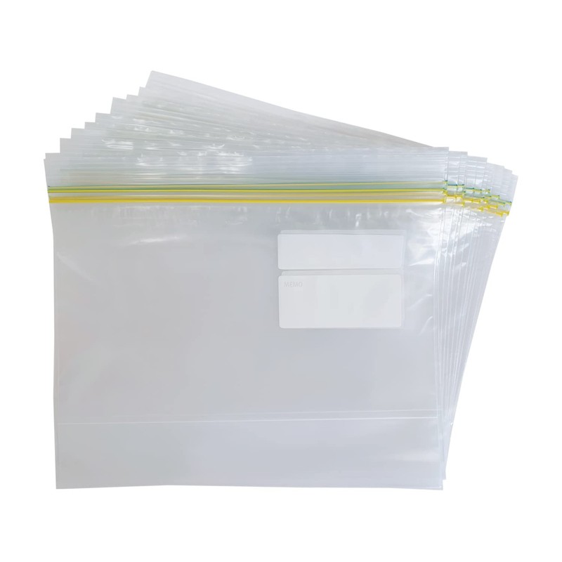 Nishikinshokin Zippered Plastic Bags for Freezing and Refrigerating, Clear, Pack