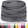 Miscly Flat Shoelaces - Various Lengths and Colours Available, gray