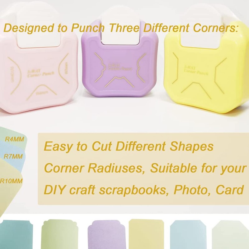 Povxlum 3 Pieces Corner Punch Corner Cutter Pattern Corner Punch