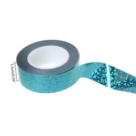 JERKKY Rhythmic Gymnastics Decoration Holographic Glitter Tape Ring Stick Accessory Blue